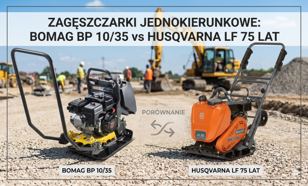 Poradnik zakupowy: Lekkie zagęszczarki jednokierunkowe – Bomag BP 10/35 vs Husqvarna LF 75 LAT Z perspektywy gościa, co 20 lat na budowie zagęszczał wszystko, co dało się ubić